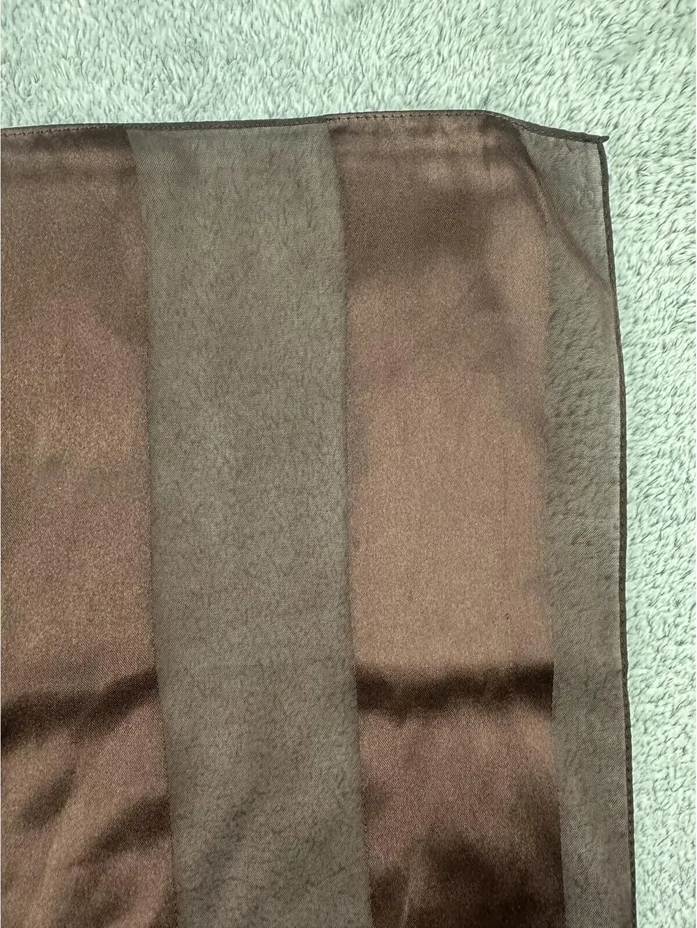 Elegant Brown Satin Scarf Accessory